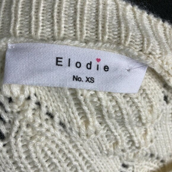Elodie Womens Heather Ivory Knitted Pintelle Sweat - Picture 6 of 7